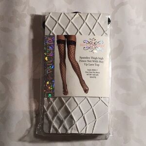 Be Wicked: White Spandex Thigh High Fence Net​